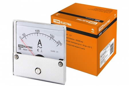 TDM ELECTRIC SQ1102-0233 Амперметр А80Н 200А/5А-2,5, трансформаторного включения, (без поверки), TDM